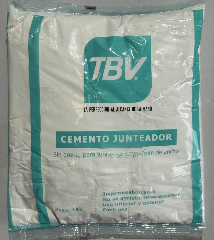 CEMENTO JUNTEADOR, MARCA TBV, BOLSA DE 1KG