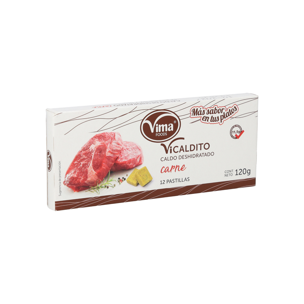 PASTILLA CALDO SABOR CARNE, 12X10g VIMA