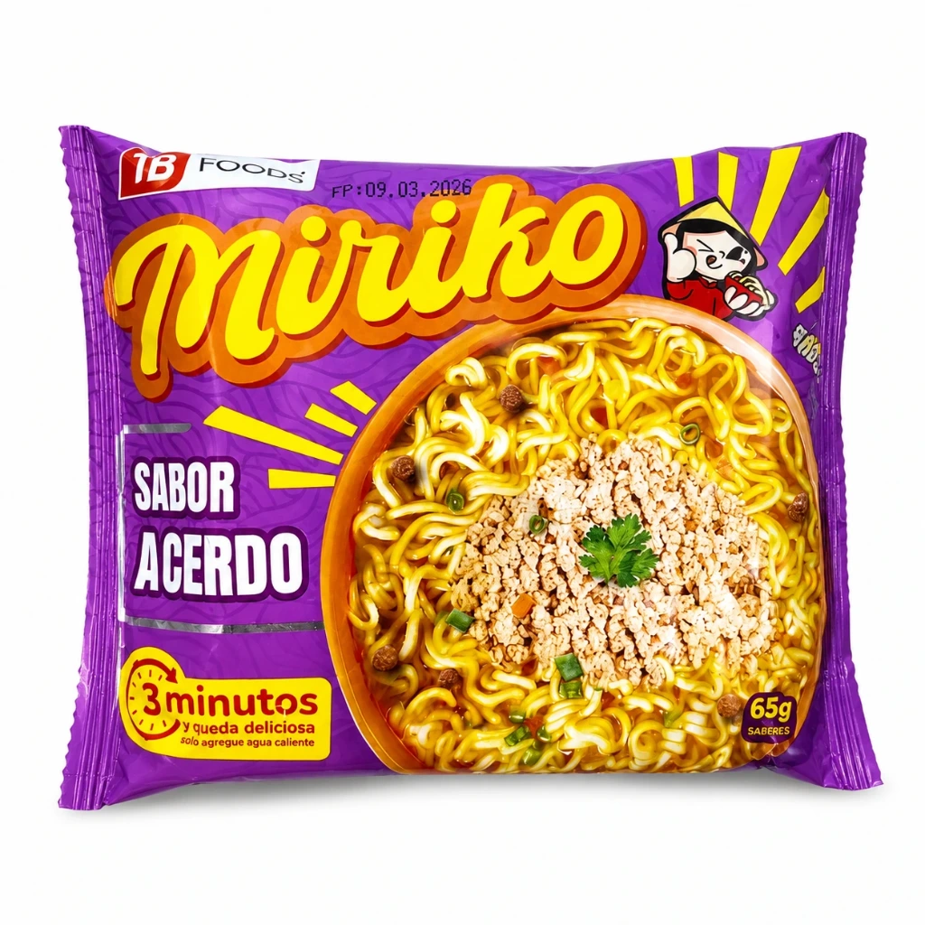 Fideos Instantánea Miriko Sabor a Cerdo – 65 g