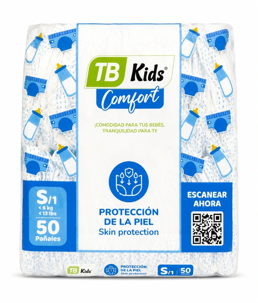 Pañal Desechable TB Kids Comfort - Etapa 1 (S50)