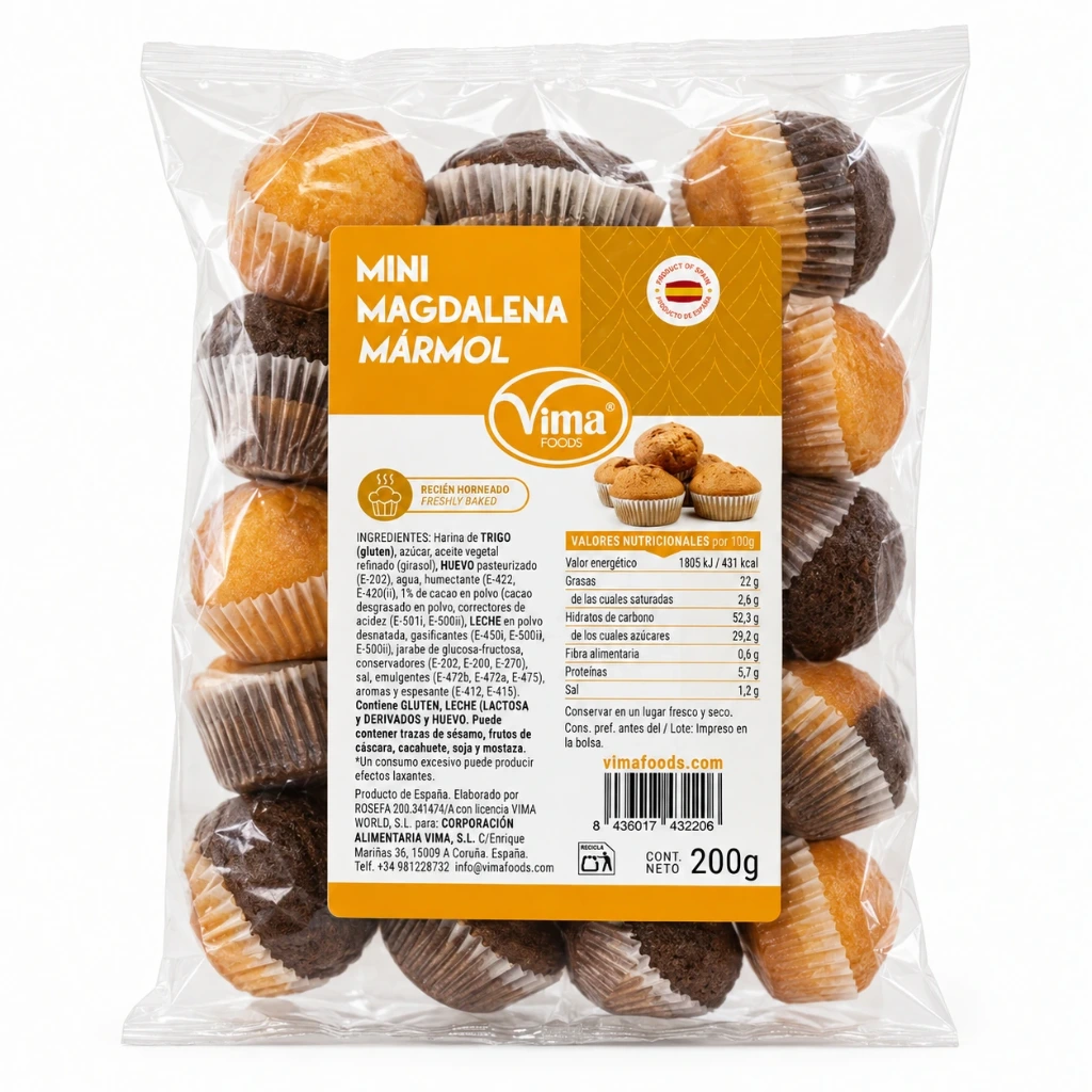Mini Magdalena Mármol Vima Foods 200 g