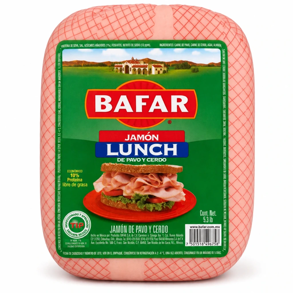 Jamón Lunch de Pavo y Cerdo Báfar 5.3 lb