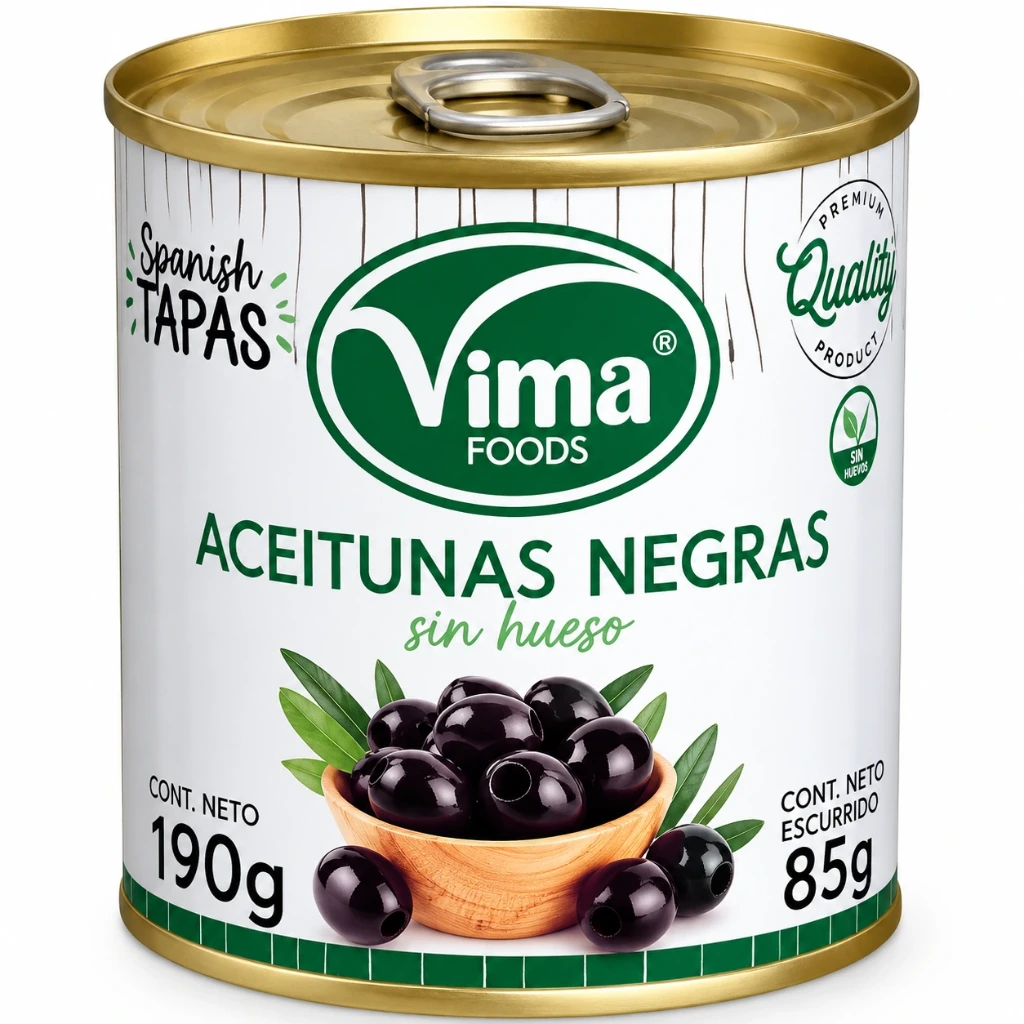 Aceitunas Negras sin Hueso Vima Foods 190 g
