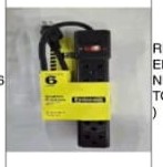 Regleta eléctrica negra 2FT